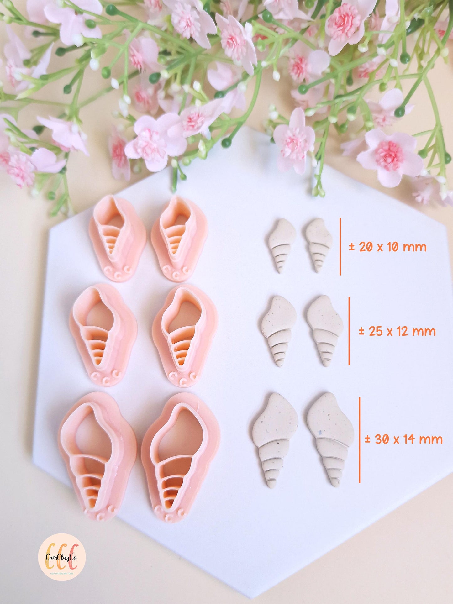 Emporte-pièces 3D en forme de coquillage long pour la fabrication de bijoux en argile polymère, créoles interchangeables, pampilles