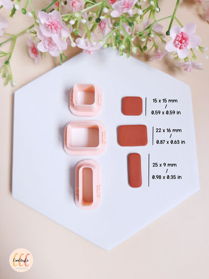 Set de trois emporte-pièces pour la fabrication de bijoux en argile polymère - ST02