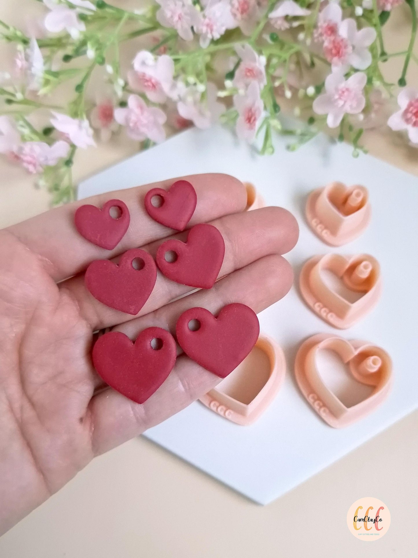 Emporte-pièces 3D en forme de cœurs pour la fabrication de bijoux en argile polymère, créoles interchangeables, pampilles