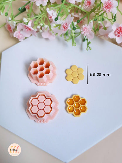 Emporte-pièces 3D en forme de nid d'abeille rond pour la fabrication de bijoux en argile polymère