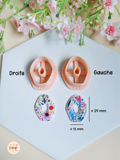Emporte-pièce 3D forme organique pour la fabrication de bijoux en argile polymère, créoles interchangeables, pampilles - FO01