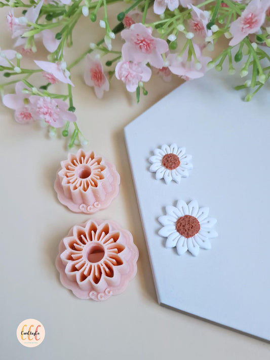 Emporte-pièces 3D tournesols 12 pétales pour la fabrication de bijoux en argile polymère, créoles interchangeables, pampilles