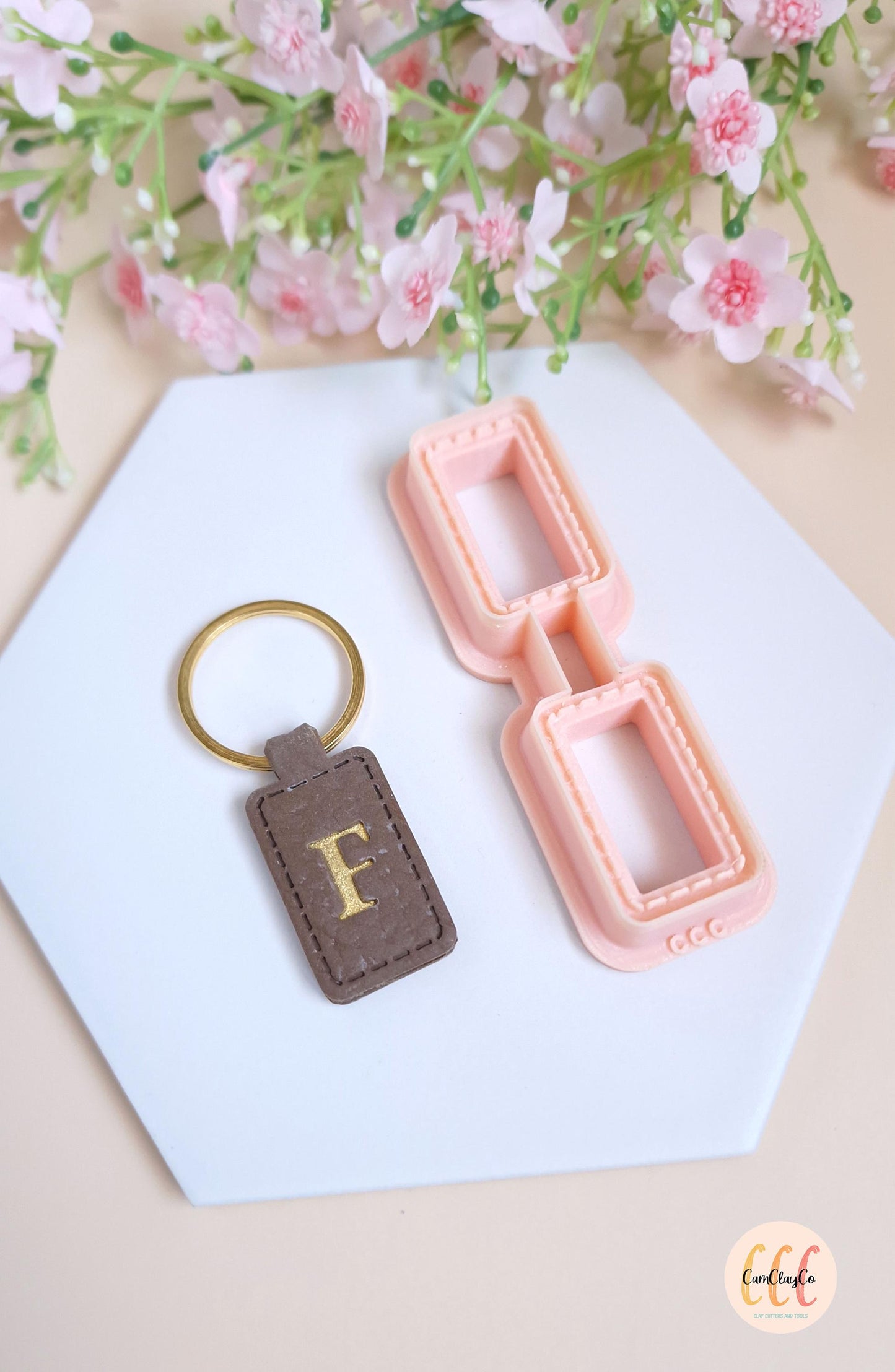 Emporte-pièce 3D porte-clés pour les créations en argile polymère - Porte-clés rectangle