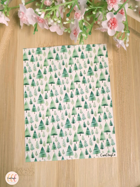 Feuille de transfert soluble à l'eau - Sapins 01