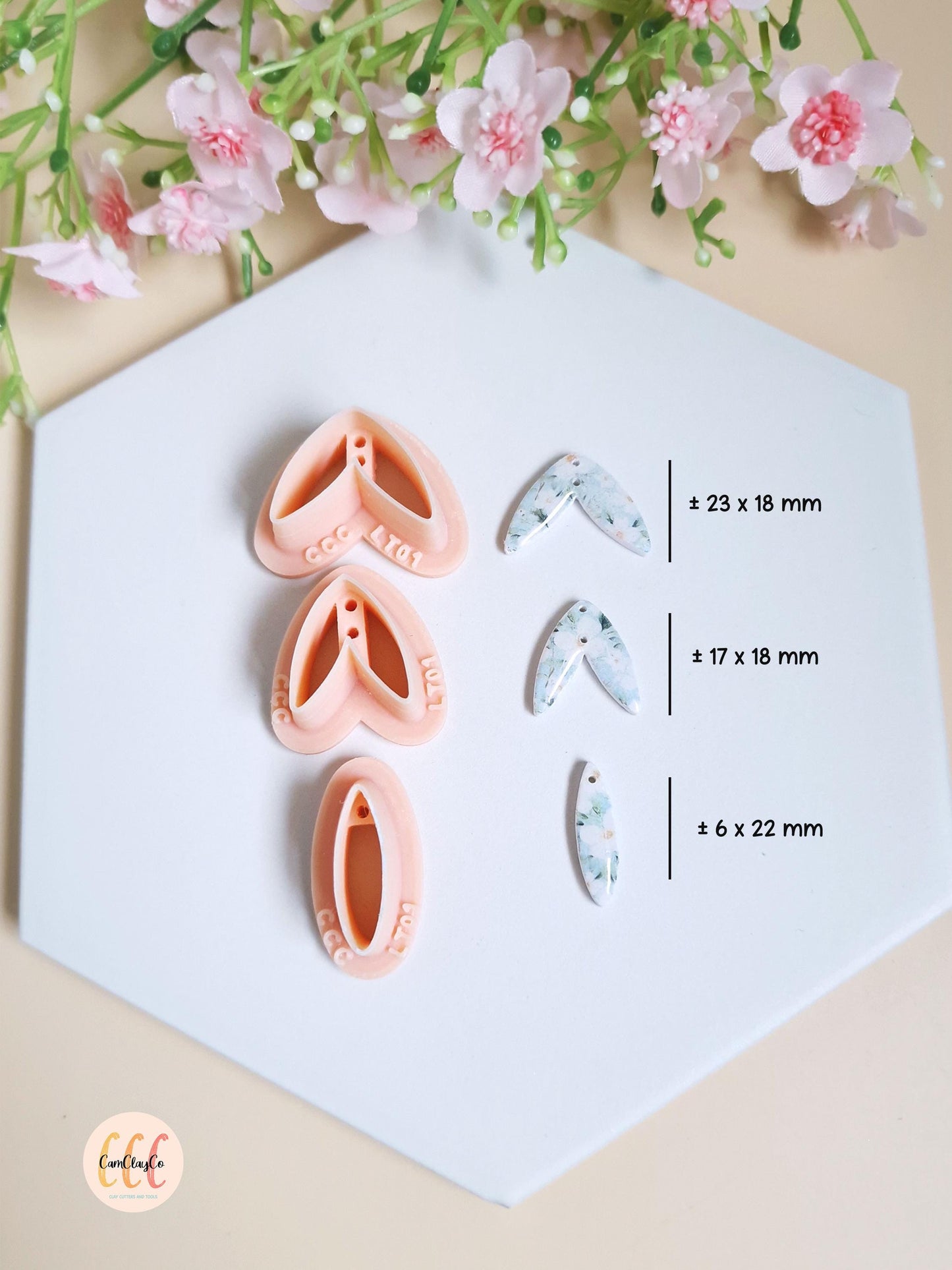 Set de trois emporte-pièces pour la fabrication de bijoux en argile polymère - LT01