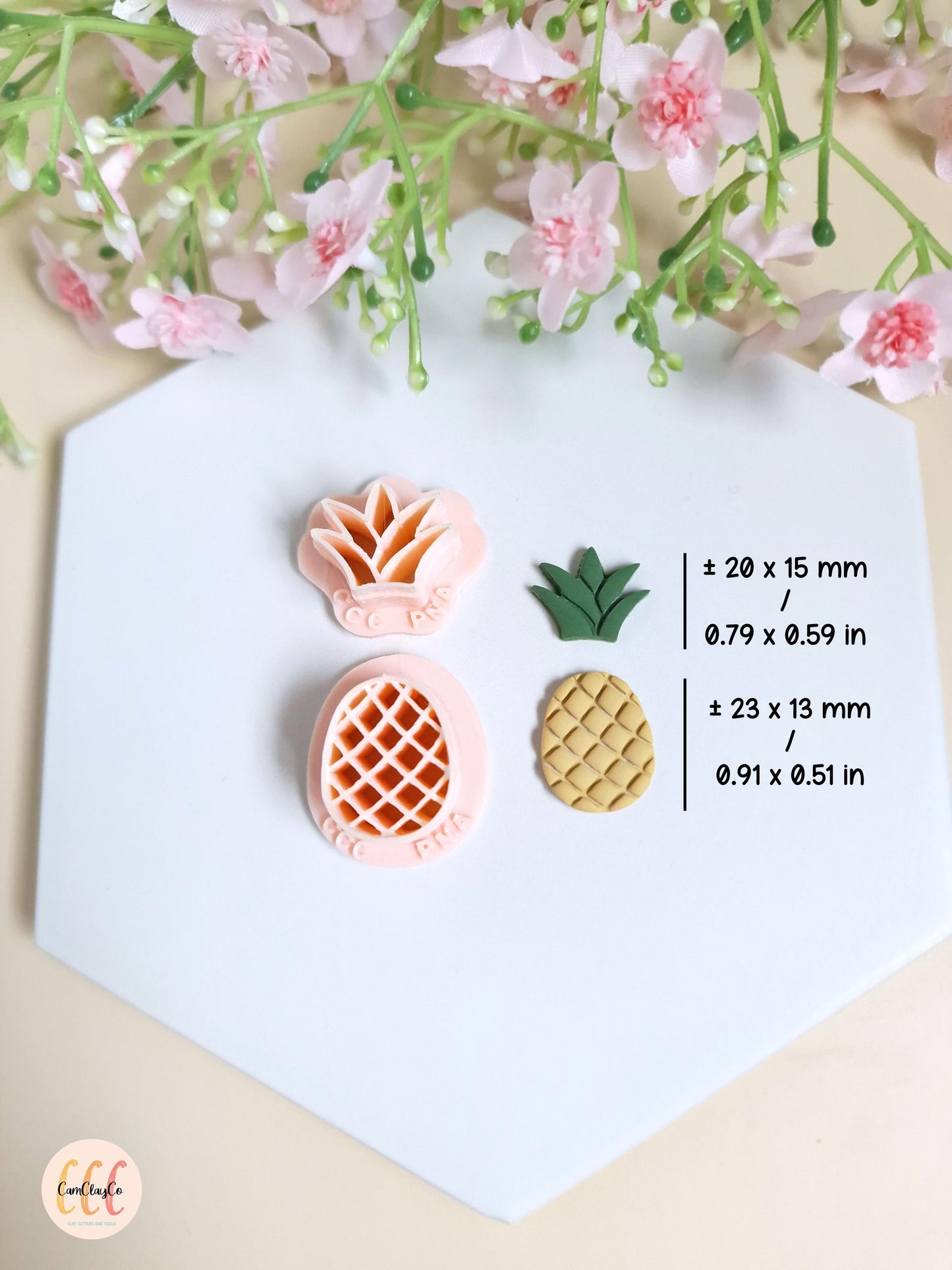 Emporte-pièces 3D en forme d'ananas pour la fabrication de bijoux en argile polymère