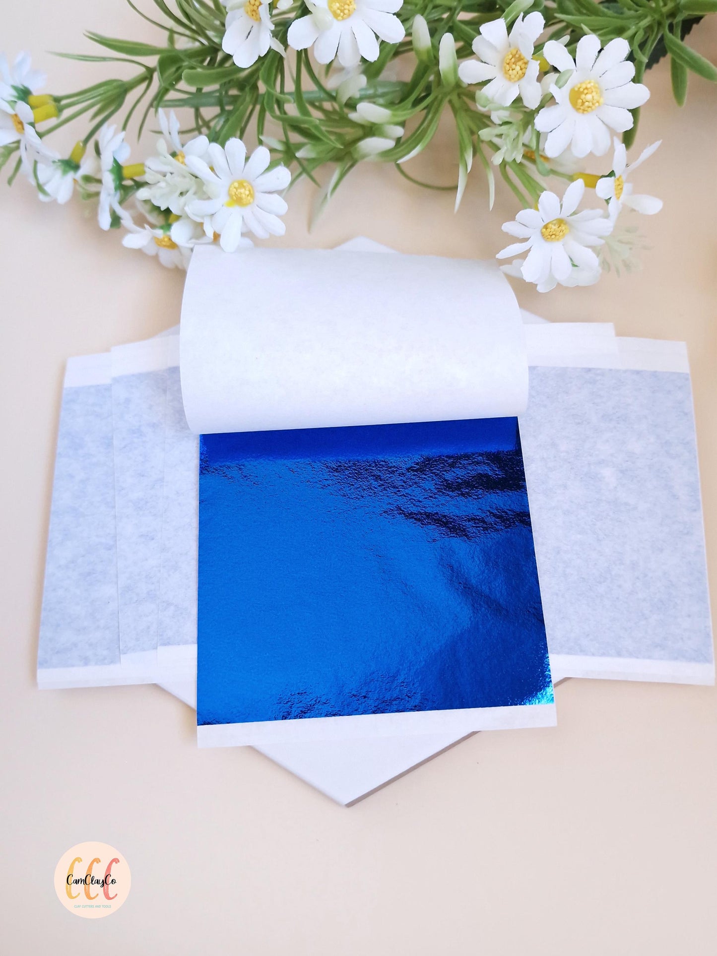 10 feuilles d'or - Bleu - Outil pour argile polymère et résine