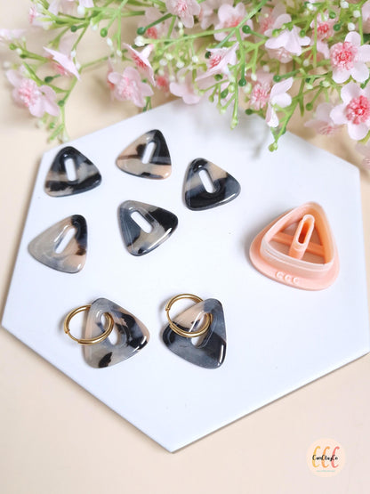 Emporte-pièce 3D en forme de triangle arrondi donut pour la fabrication de bijoux en argile polymère, créoles interchangeables, pampilles