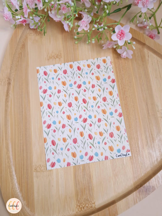 Feuille de transfert soluble à l'eau - Tulipes 04