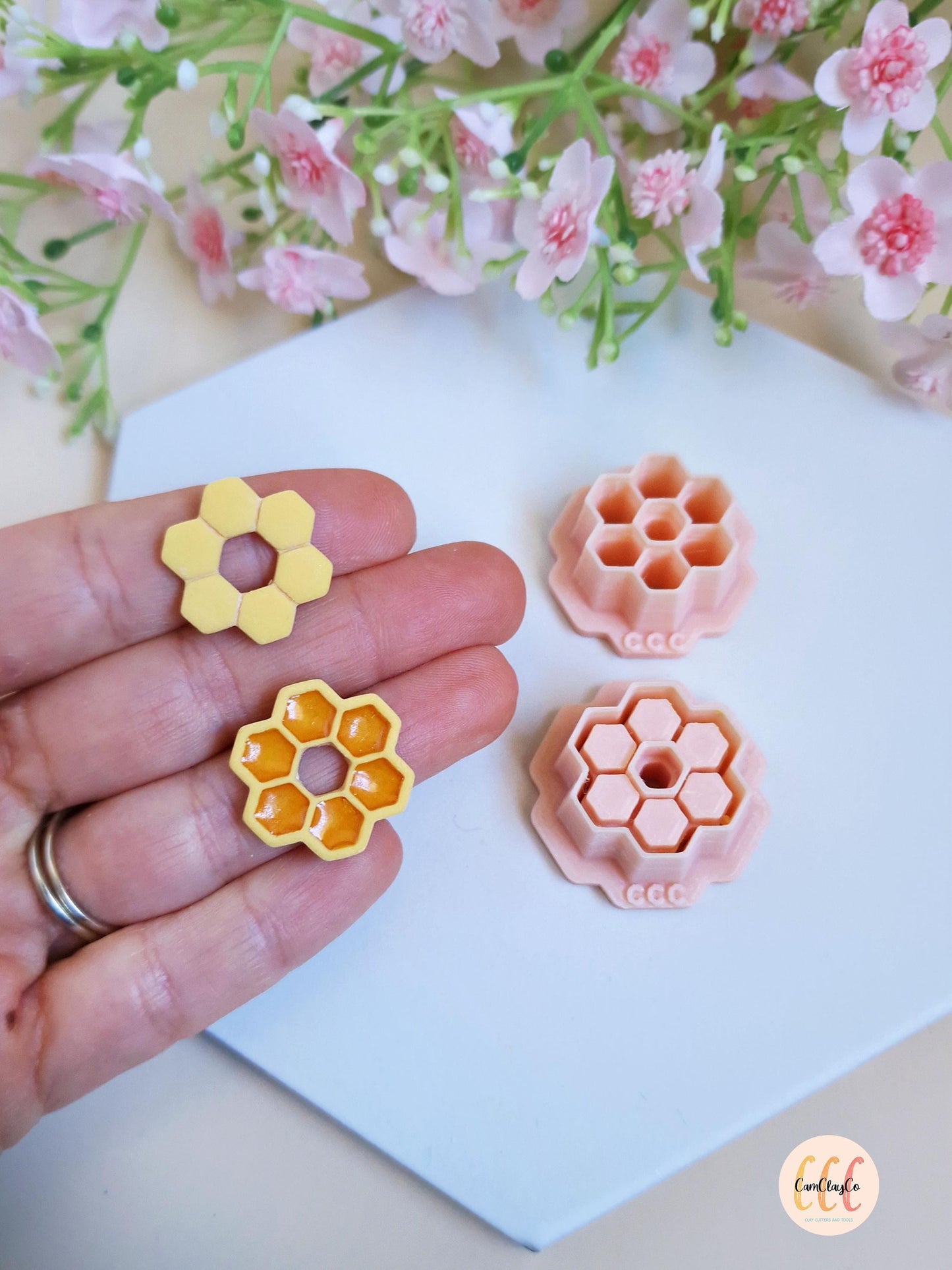 Emporte-pièces 3D en forme de nid d'abeille rond pour la fabrication de bijoux en argile polymère, créoles interchangeables, pampilles