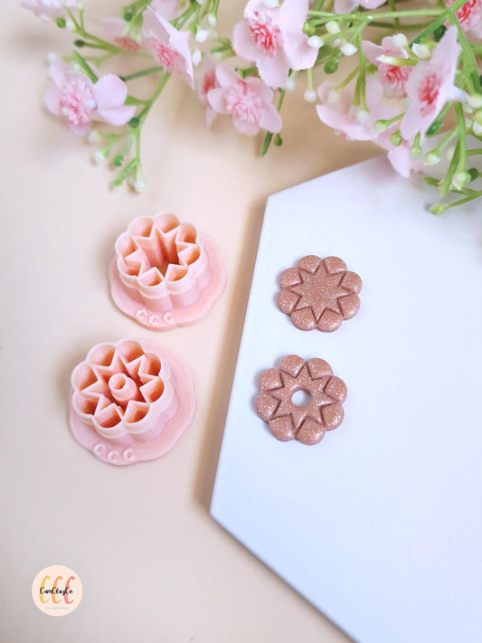 Emporte-pièces 3D fleurs étoiles pour la fabrication de bijoux en argile polymère, pampilles pour créoles interchangeables