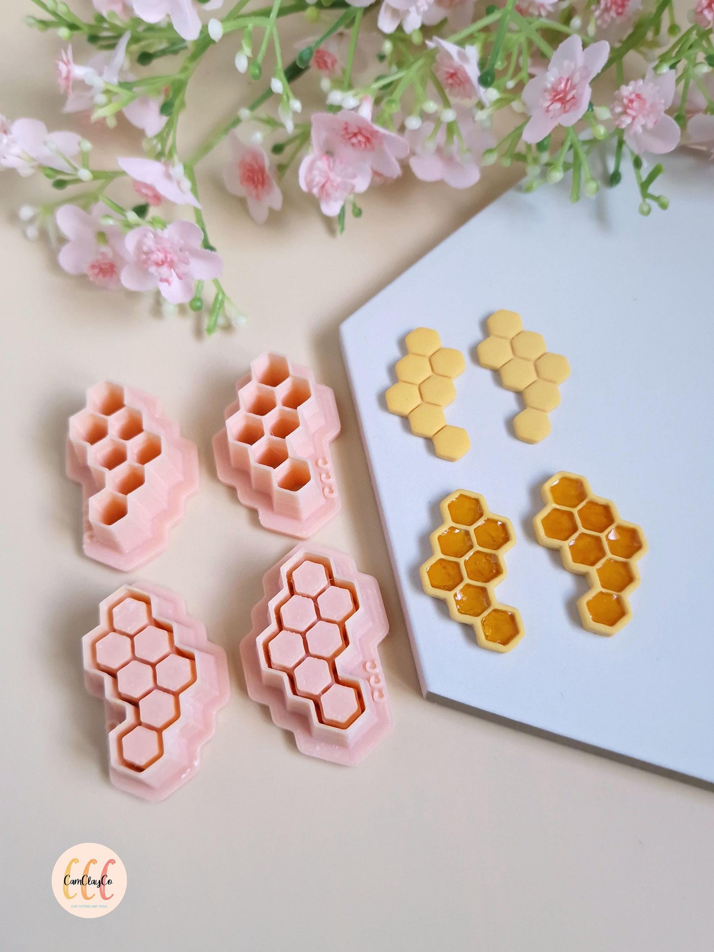 Emporte-pièces 3D en forme de nid d'abeille long pour la fabrication de bijoux en argile polymère