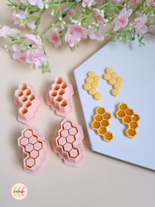 Emporte-pièces 3D en forme de nid d'abeille long pour la fabrication de bijoux en argile polymère