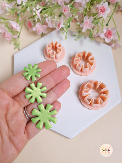 Emporte-pièces 3D en forme de fleurs 8 pétales carrés pour la fabrication de bijoux en argile polymère, créoles interchangeables, pampilles