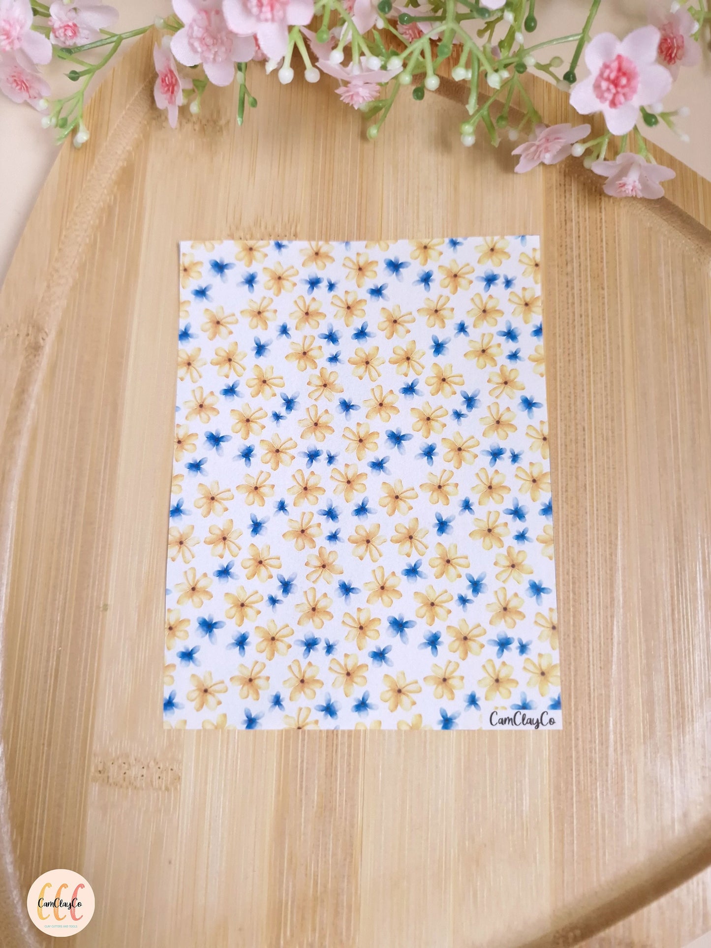 Feuille de transfert soluble à l'eau pour la fabrication de bijoux en argile polymère - Flowers 02