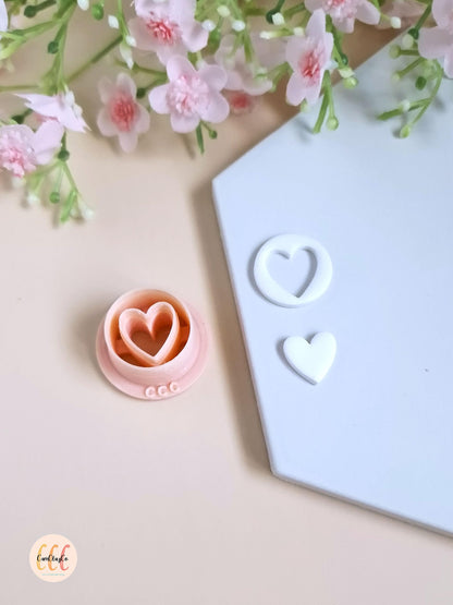 Emporte-pièce 3D en forme de cœur creux pour la fabrication de bijoux en argile polymère