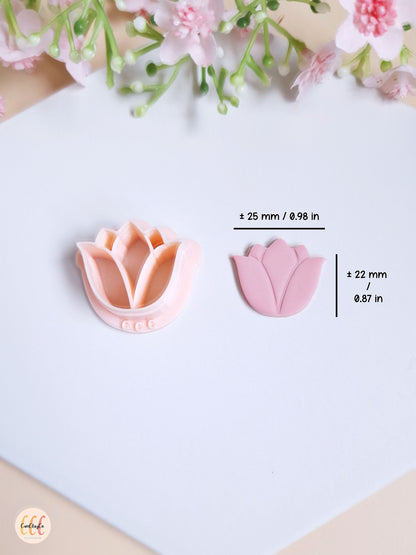 Emporte-pièce 3D en forme de tulipe pour la fabrication de bijoux en argile polymère