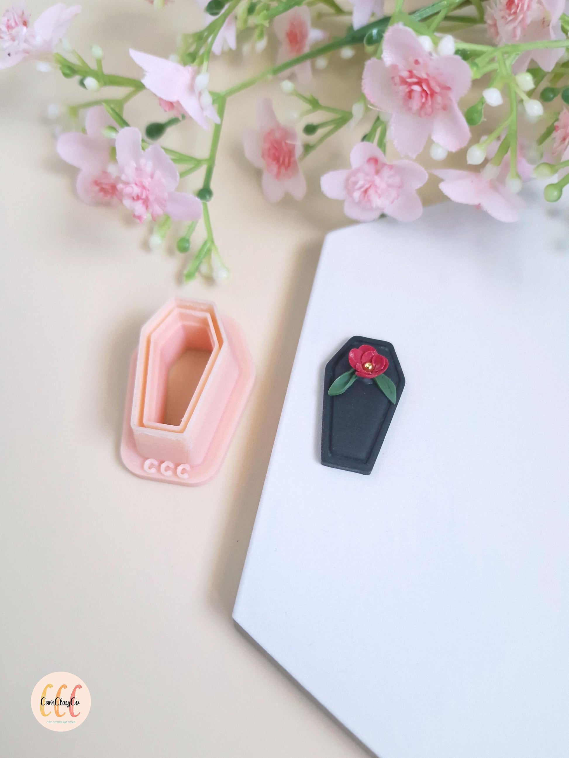 Emporte-pièce 3D en forme de cercueil, Halloween pour la fabrication de bijoux en argile polymère