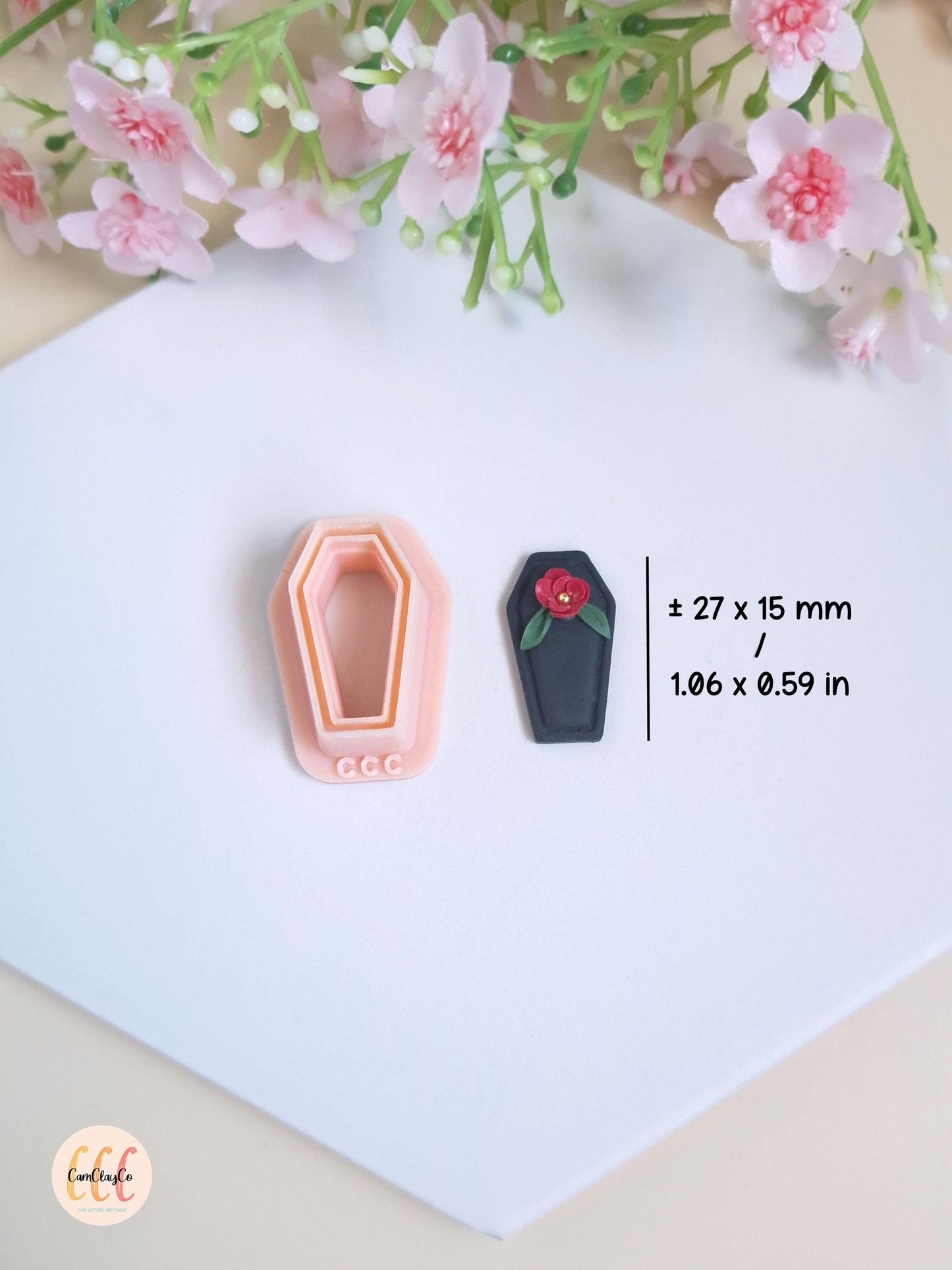 Emporte-pièce 3D en forme de cercueil, Halloween pour la fabrication de bijoux en argile polymère