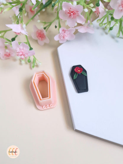 Emporte-pièce 3D en forme de cercueil, Halloween pour la fabrication de bijoux en argile polymère