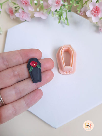 Emporte-pièce 3D en forme de cercueil, Halloween pour la fabrication de bijoux en argile polymère