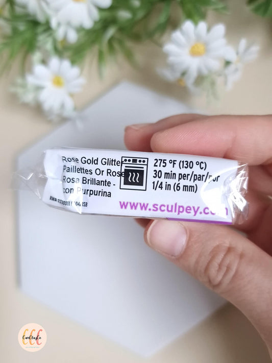 Argile polymère Sculpey Premo - Rose Gold Glitter