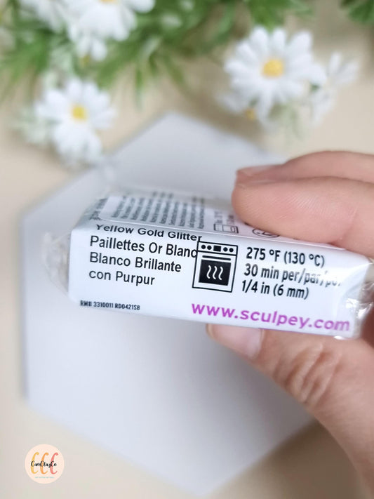 Argile polymère Sculpey Premo - Yellow Gold Glitter