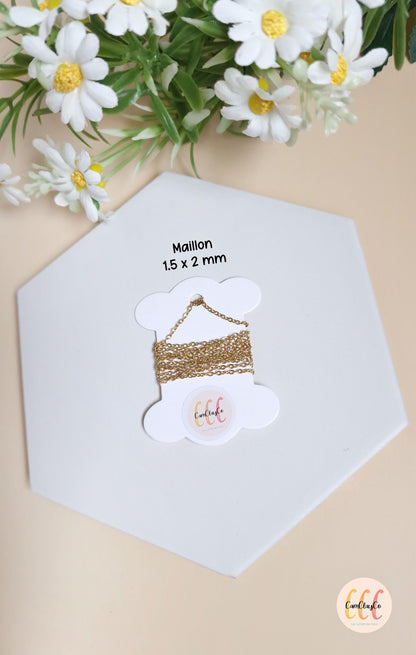 Chaîne en acier inoxydable doré et argenté, 1 mètre - Accessoires bijoux