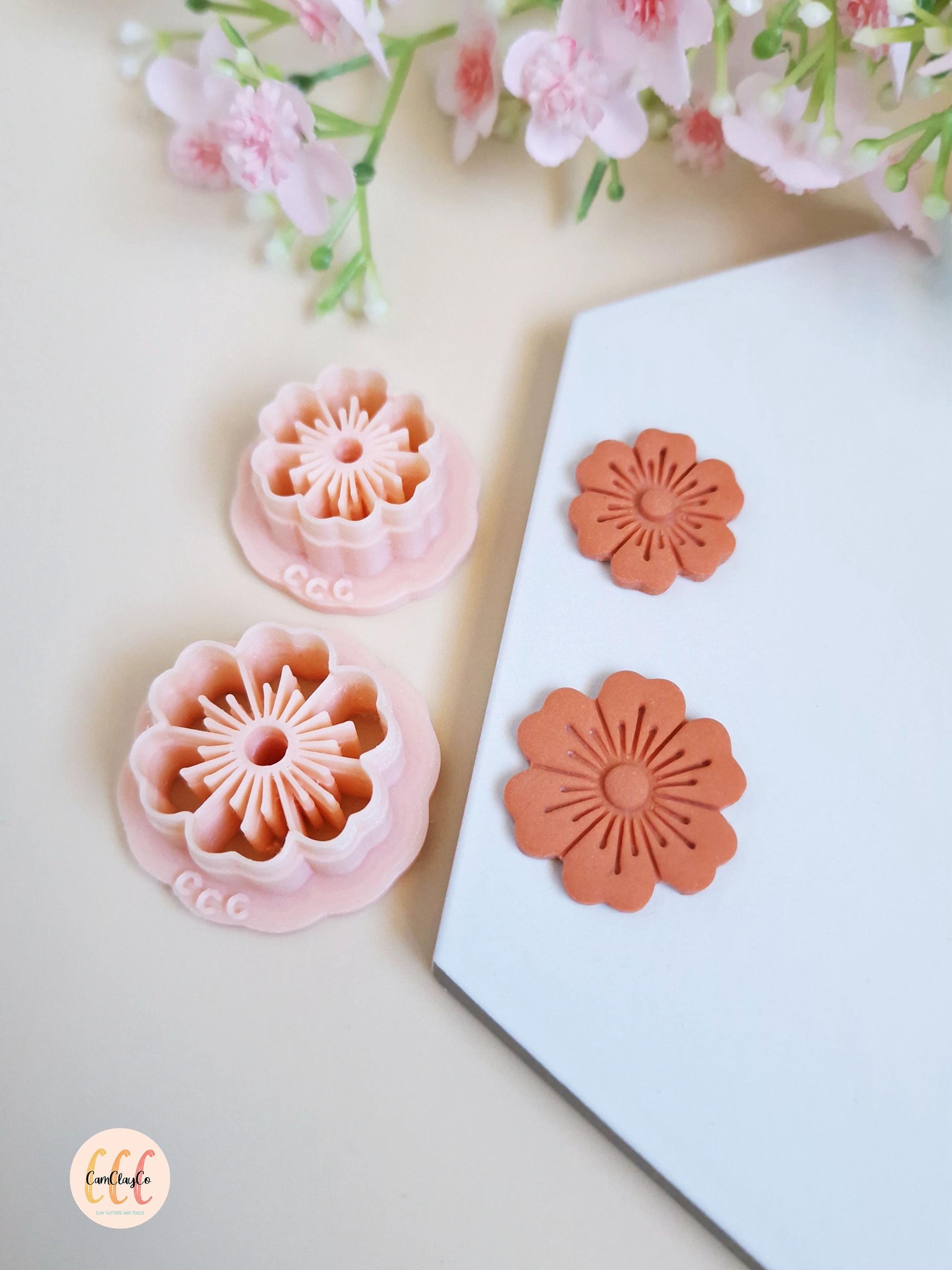 Emporte-pièces 3D fleurs à 6 pétales doubles pour la fabrication de bijoux en argile polymère, créoles interchangeables, pampilles
