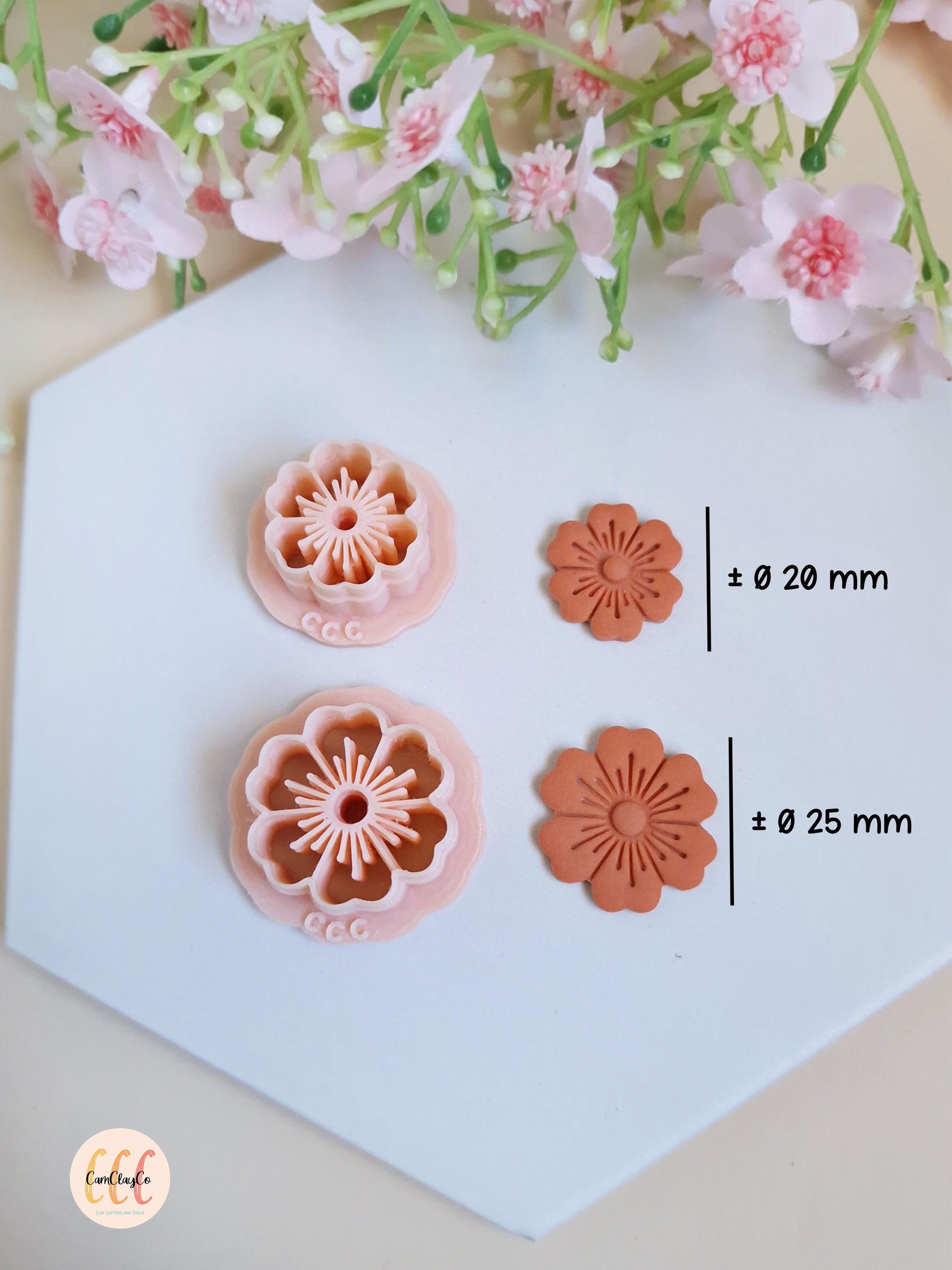 Emporte-pièces 3D fleurs à 6 pétales doubles pour la fabrication de bijoux en argile polymère, créoles interchangeables, pampilles