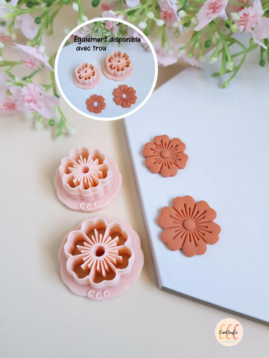 Emporte-pièces 3D fleurs à 6 pétales doubles pour la fabrication de bijoux en argile polymère, créoles interchangeables, pampilles