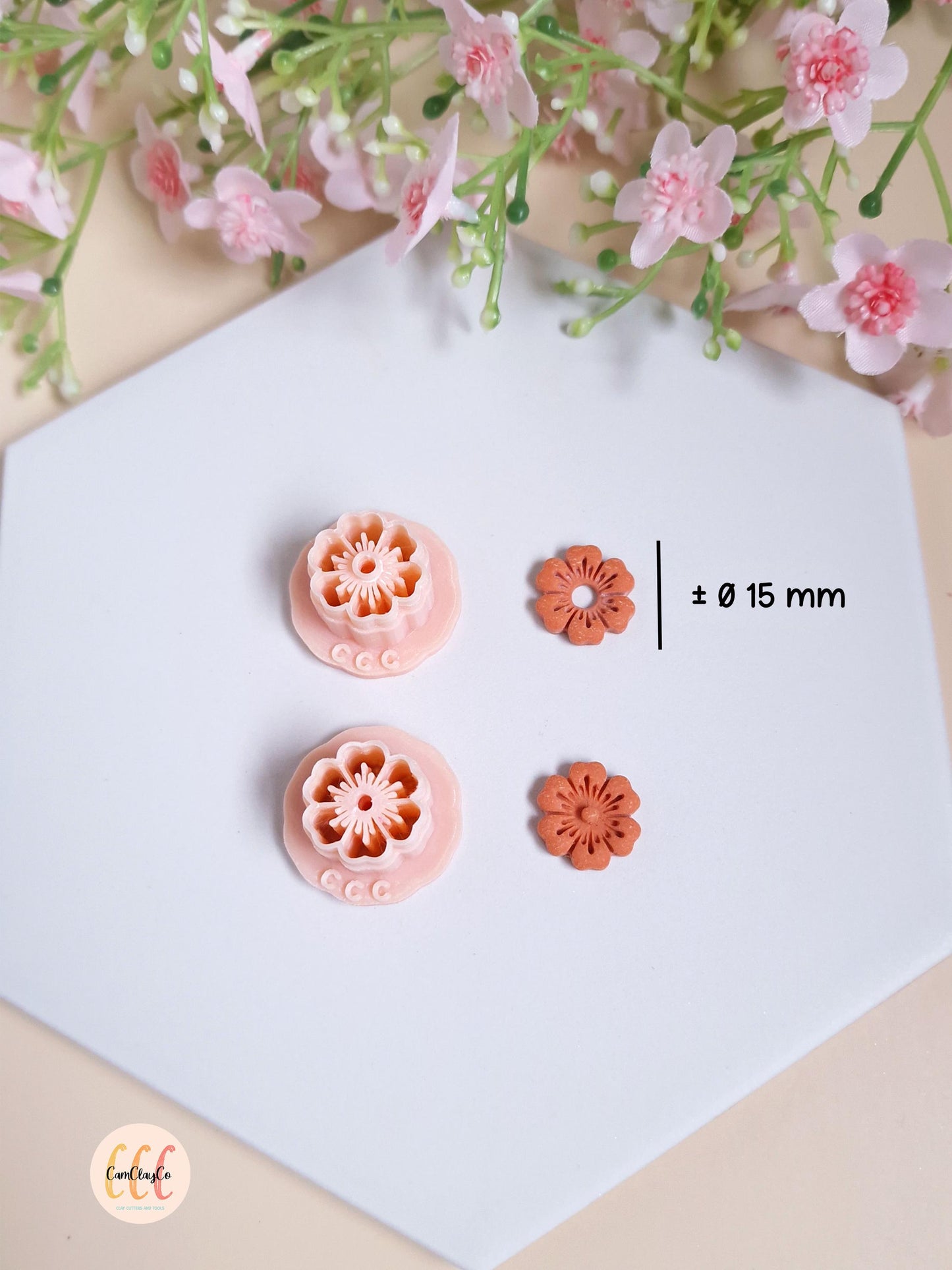 Emporte-pièces 3D fleurs à 6 pétales doubles pour la fabrication de bijoux en argile polymère, créoles interchangeables, pampilles