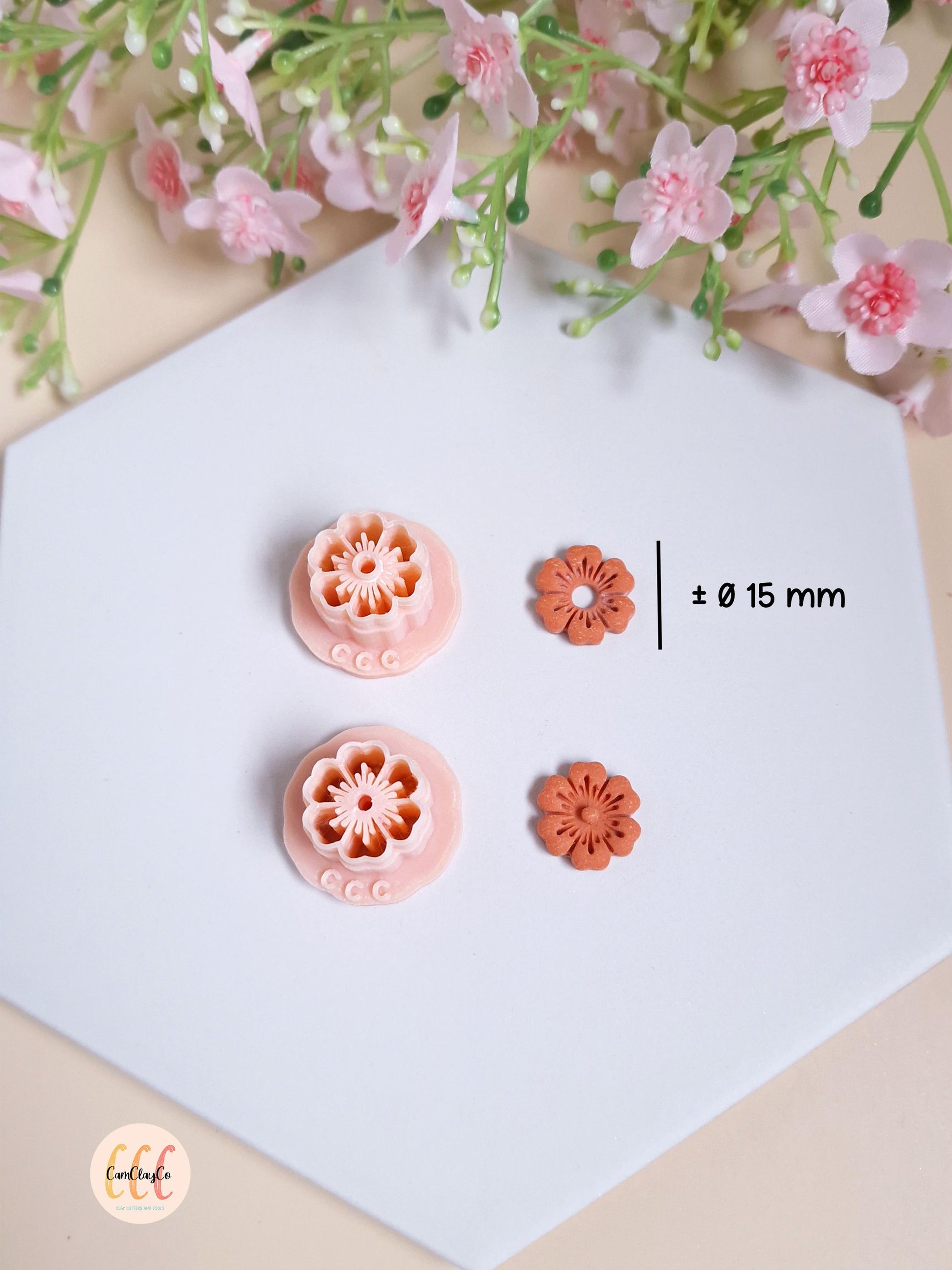 Emporte-pièces 3D fleurs à 6 pétales doubles pour la fabrication de bijoux en argile polymère, créoles interchangeables, pampilles