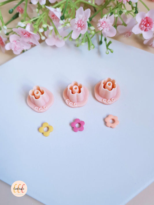 Emporte-pièces 3D en forme de fleurs donuts 10 mm pour la fabrication de bijoux en argile polymère, créoles interchangeables, pampilles