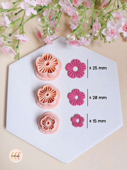 Emporte-pièces en forme de fleurs à 5 pétales striés pour la fabrication de bijoux en argile polymère, créoles interchangeables, pampilles