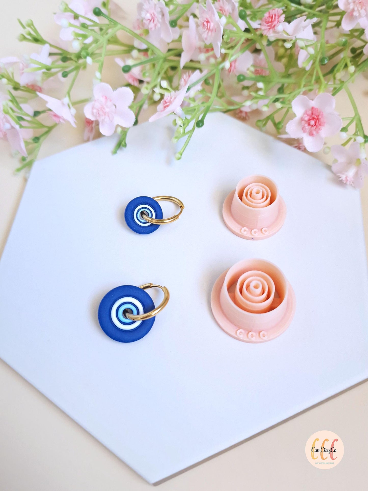 Emporte-pièces 3D en forme de mauvais œil, evil eye, pour la fabrication de bijoux en argile polymère, pampilles créoles interchangeables