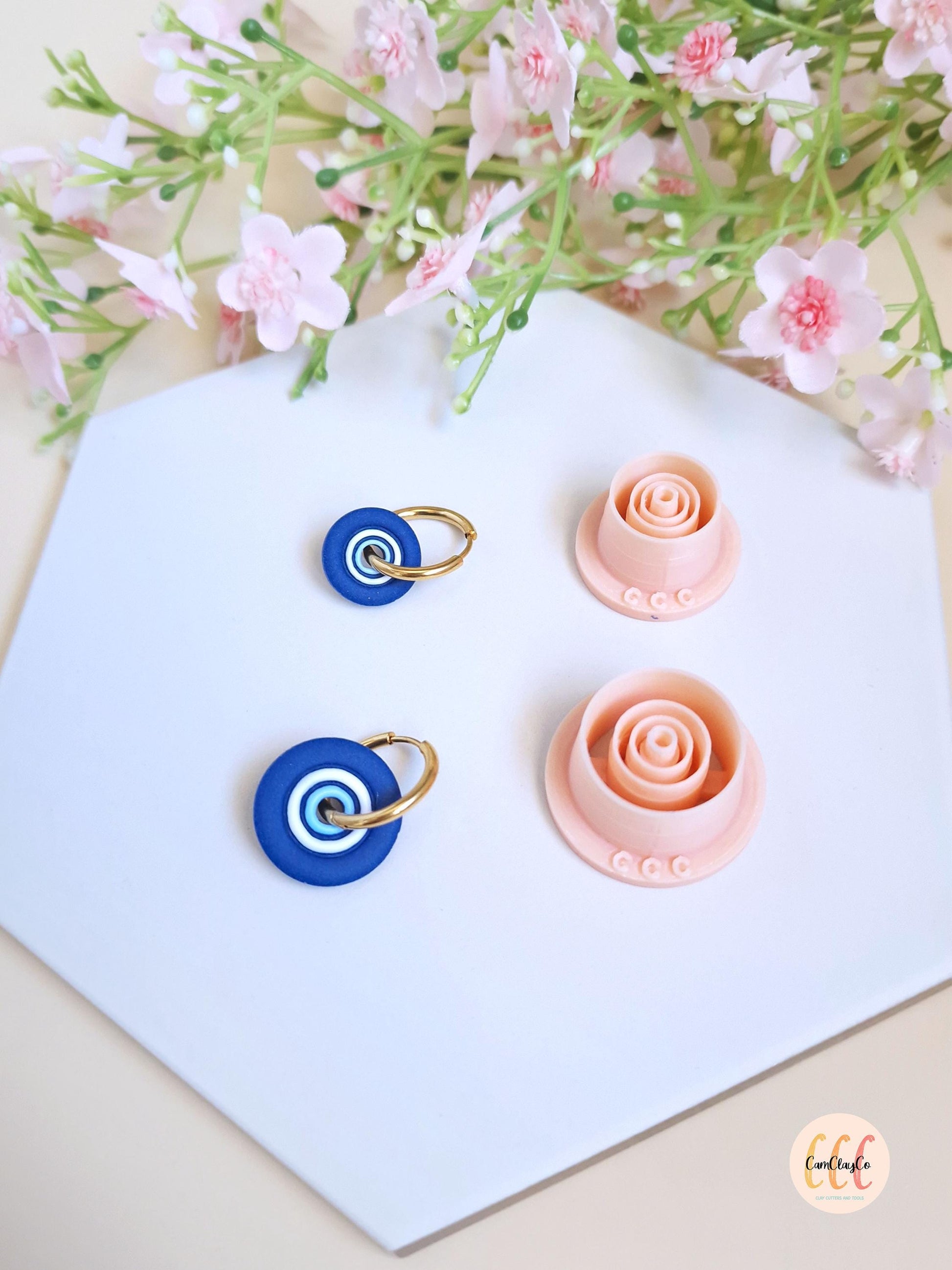 Emporte-pièces 3D en forme de mauvais œil, evil eye, pour la fabrication de bijoux en argile polymère, pampilles créoles interchangeables