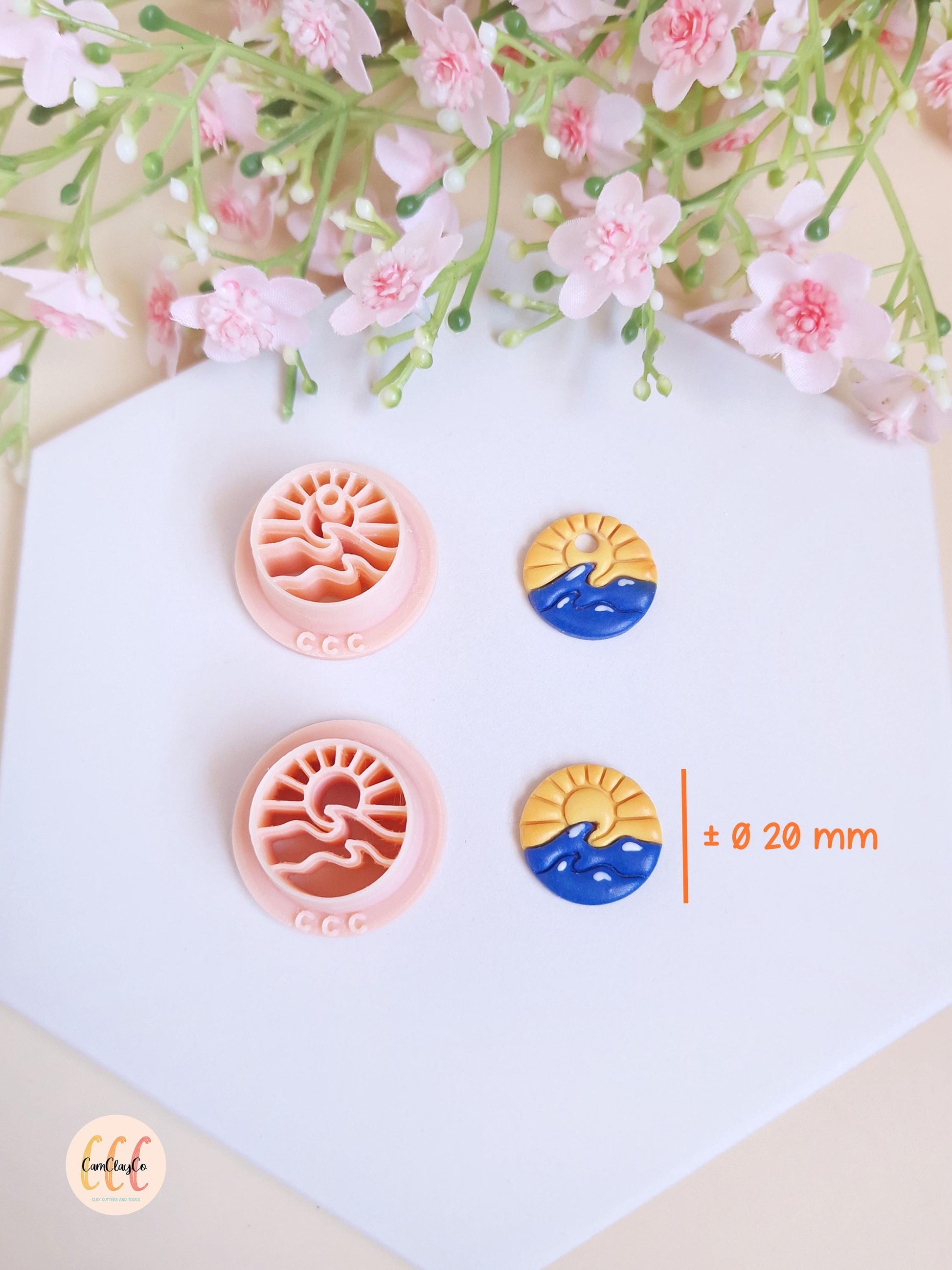 Emporte-pièces 3D en forme de coucher de soleil et mer pour la fabrication de bijoux en argile polymère, créoles interchangeables, pampilles