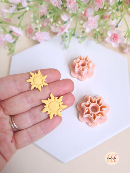 Emporte-pièces 3D en forme de soleil original pour la fabrication de bijoux en argile polymère, créoles interchangeables, pampilles