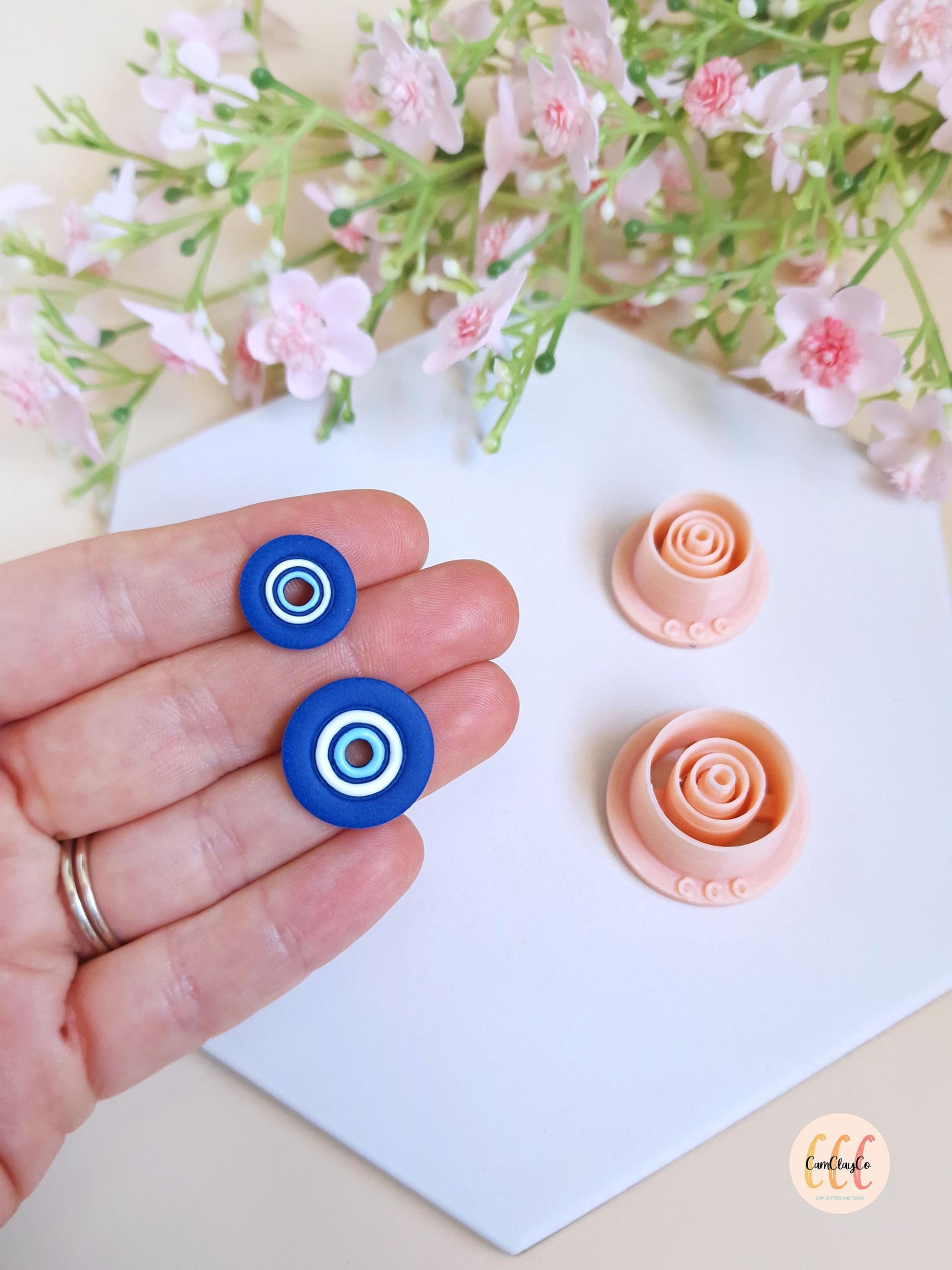 Emporte-pièces 3D en forme de mauvais œil, evil eye, pour la fabrication de bijoux en argile polymère, pampilles créoles interchangeables