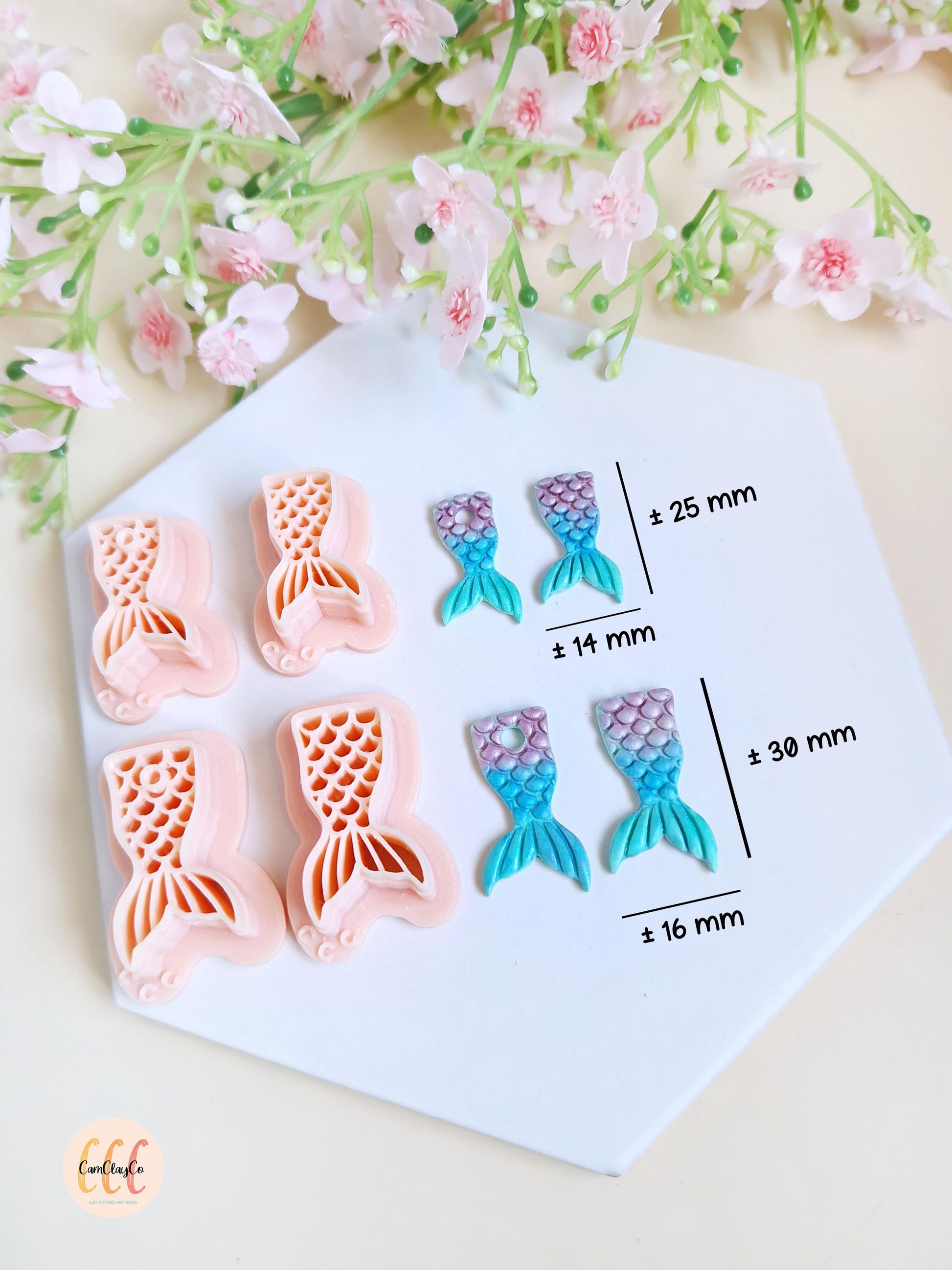 Emporte-pièces 3D forme de queues de sirène pour la fabrication de bijoux en argile polymère, créoles interchangeables, pampilles