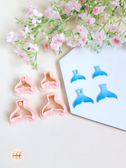 Emporte-pièces 3D forme de queues de baleine pour la fabrication de bijoux en argile polymère, créoles interchangeables, pampilles