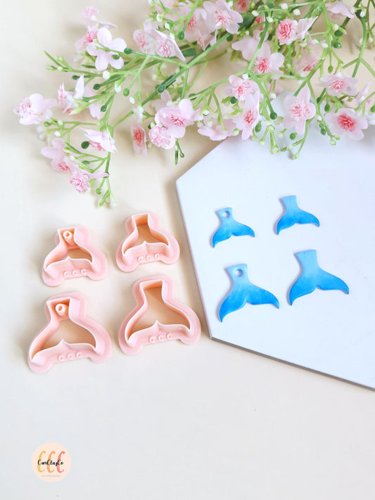 Emporte-pièces 3D forme de queues de baleine pour la fabrication de bijoux en argile polymère, créoles interchangeables, pampilles