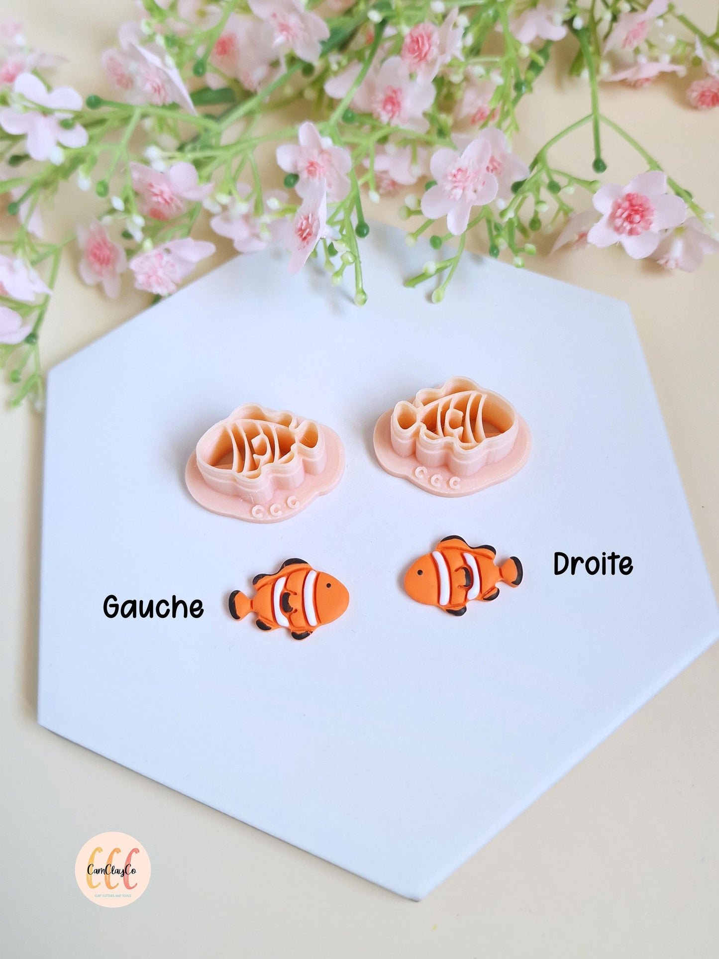 Emporte-pièces 3D forme de poissons clowns pour la fabrication de bijoux en argile polymère, créoles interchangeables, pampilles