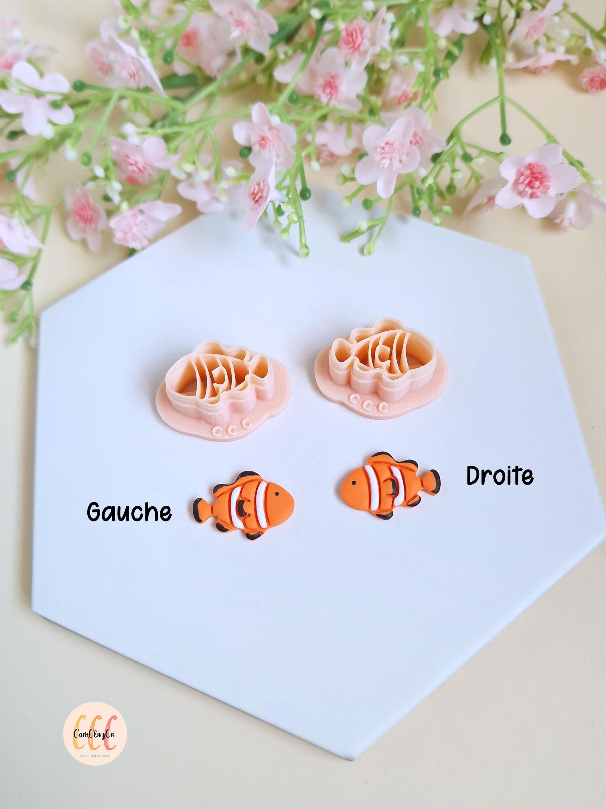Emporte-pièces 3D forme de poissons clowns pour la fabrication de bijoux en argile polymère, créoles interchangeables, pampilles