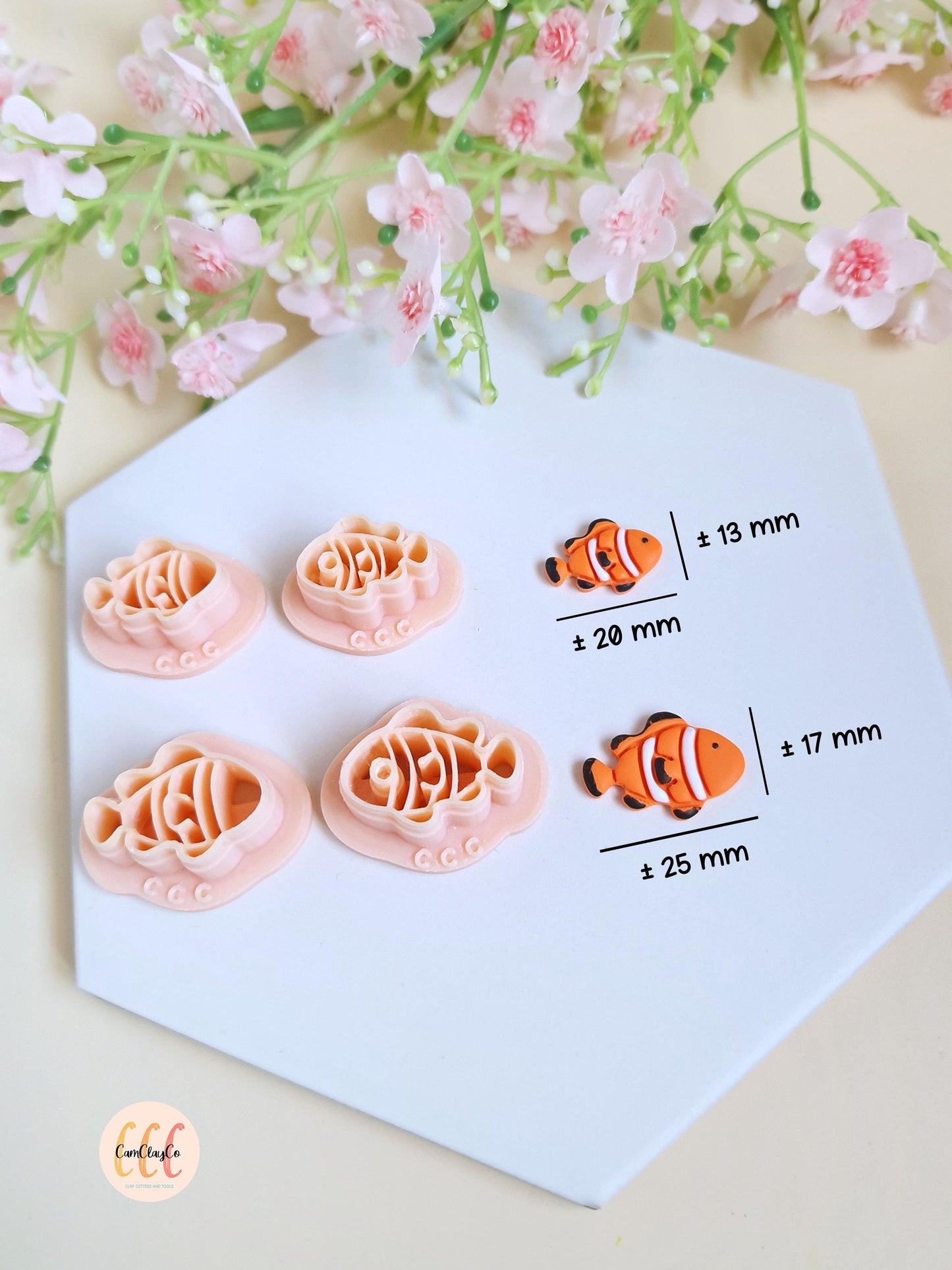 Emporte-pièces 3D forme de poissons clowns pour la fabrication de bijoux en argile polymère, créoles interchangeables, pampilles