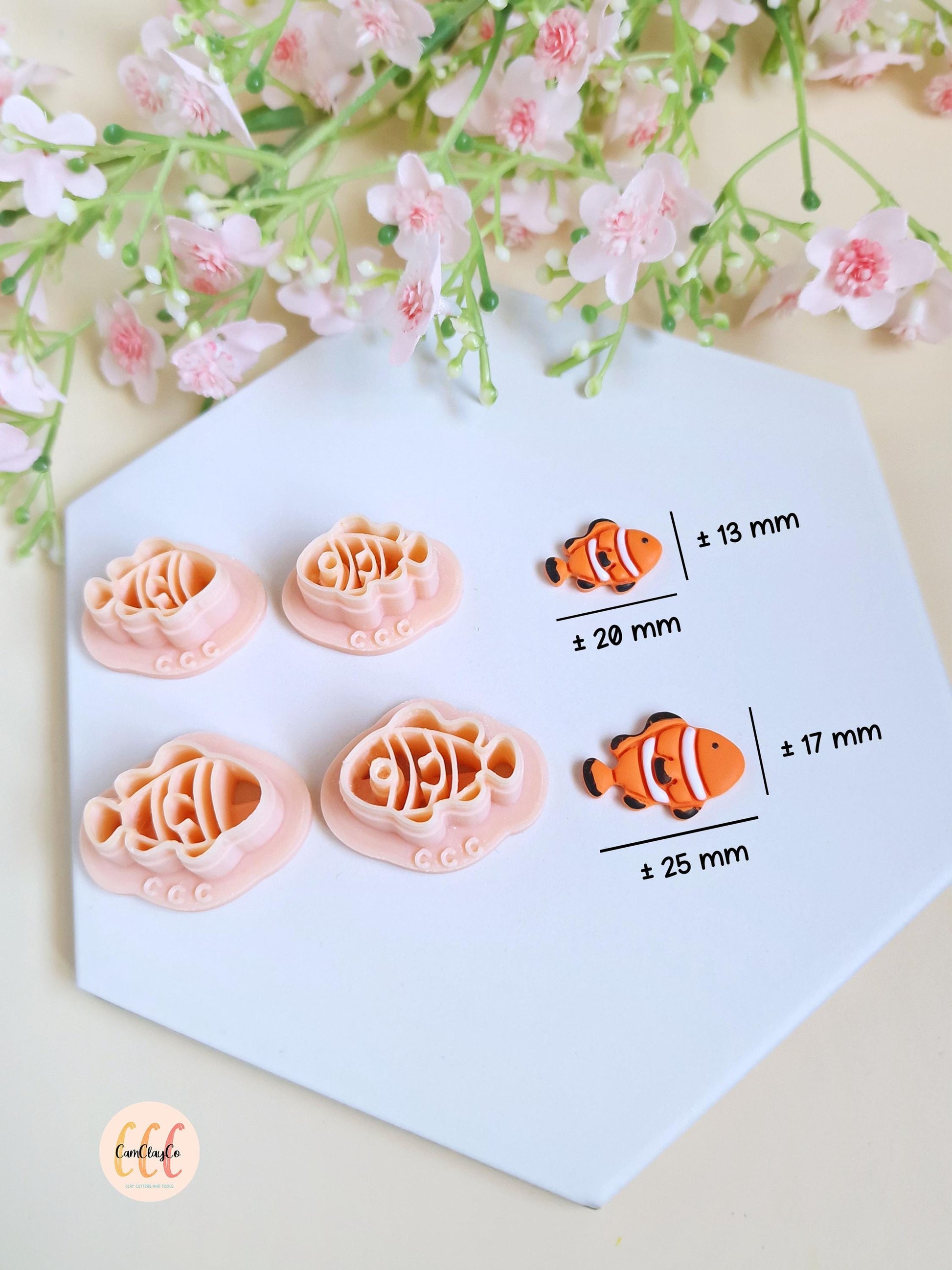 Emporte-pièces 3D forme de poissons clowns pour la fabrication de bijoux en argile polymère, créoles interchangeables, pampilles