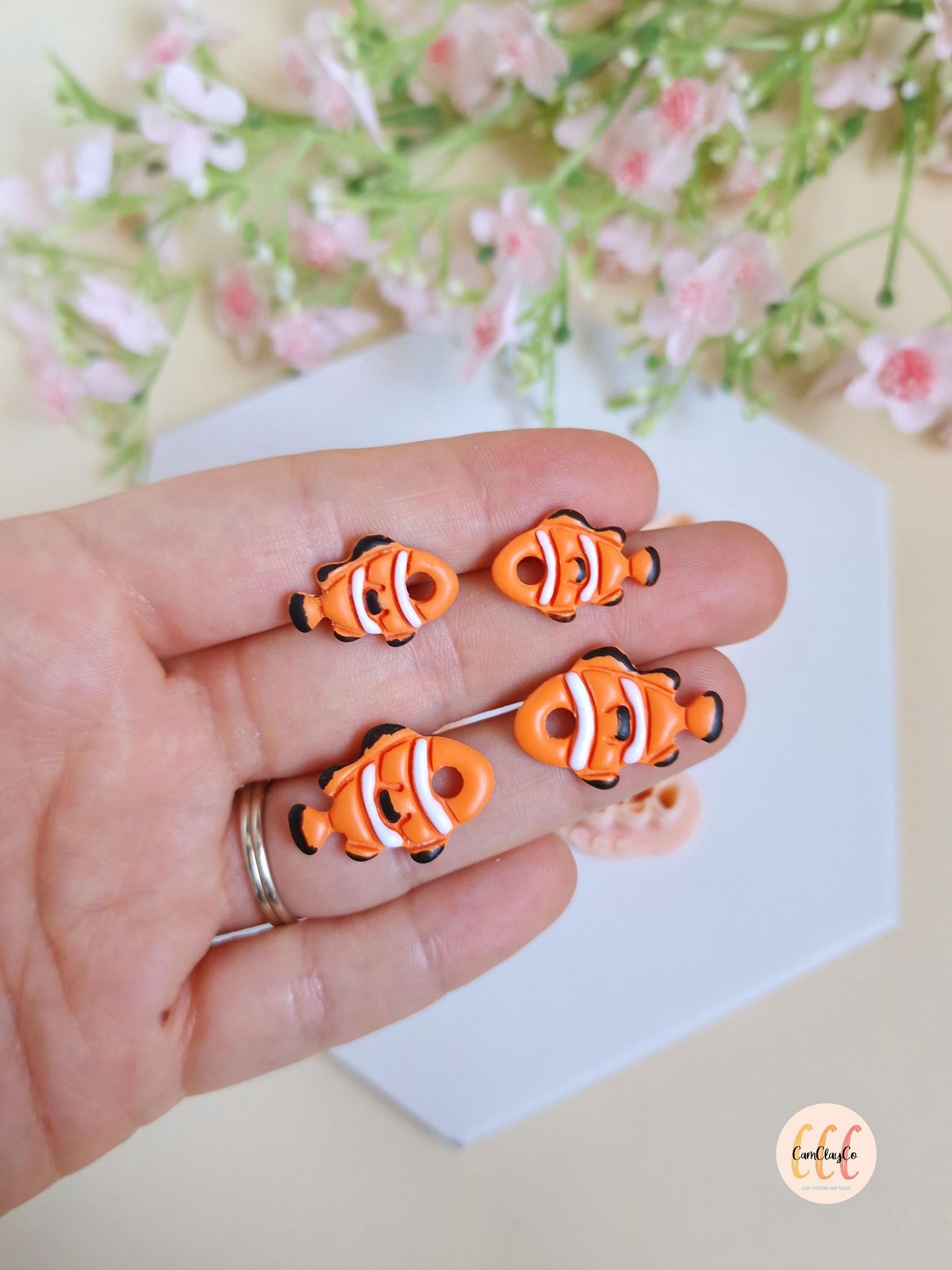 Emporte-pièces 3D forme de poissons clowns pour la fabrication de bijoux en argile polymère, créoles interchangeables, pampilles