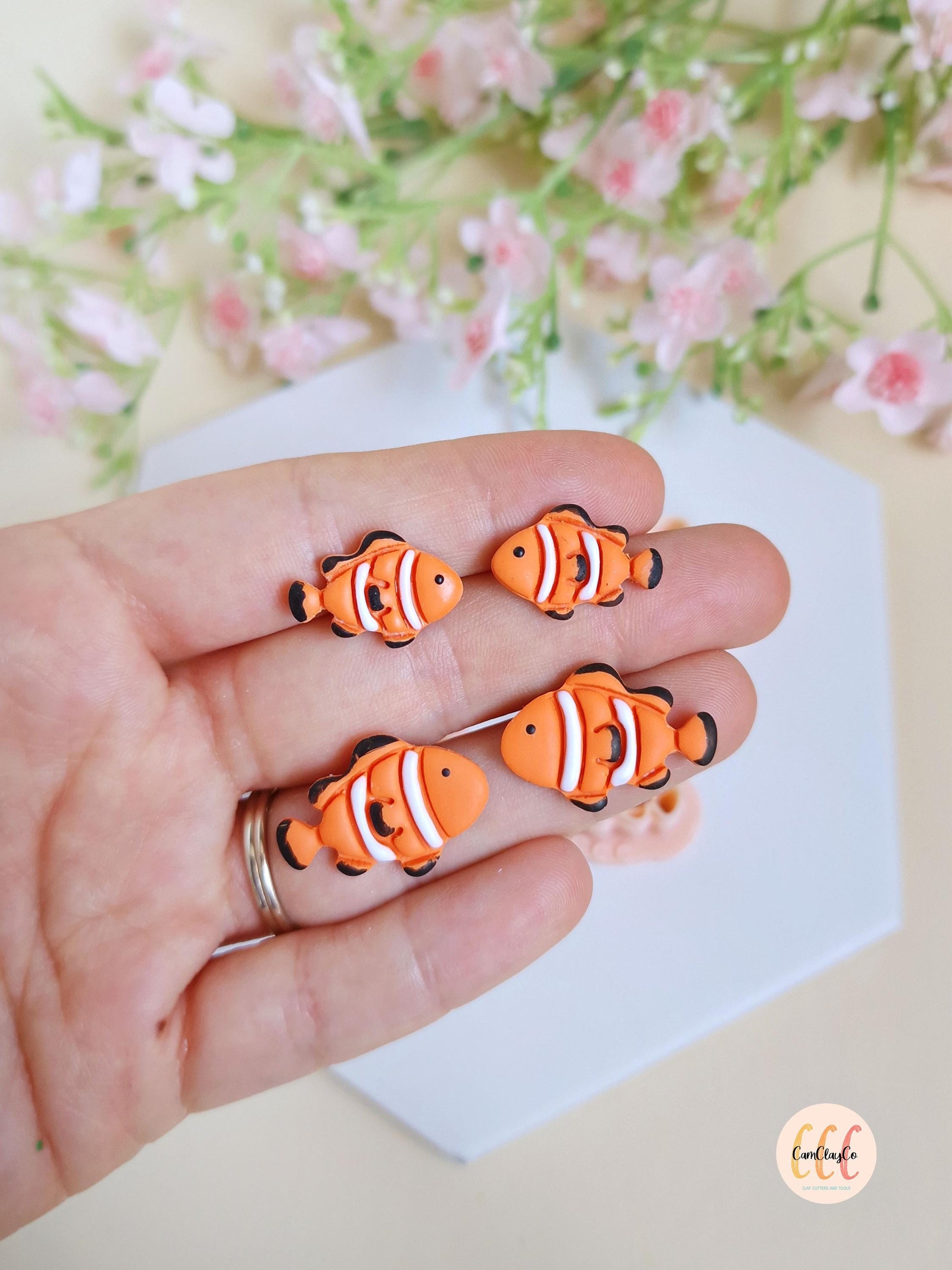 Emporte-pièces 3D forme de poissons clowns pour la fabrication de bijoux en argile polymère, créoles interchangeables, pampilles