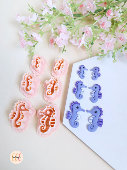 Emporte-pièces 3D forme d'hippocampes pour la fabrication de bijoux en argile polymère